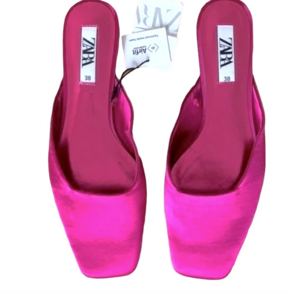 Zara fuchsia pink mules